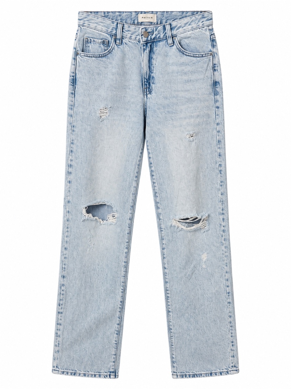 PacSun Light Blue Distressed Straight-Leg Jeans
